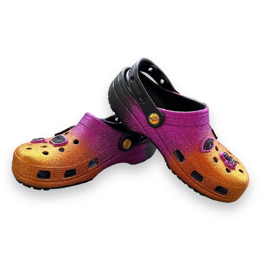 Hocus Pocus Limited Edition Halloween Crocs M5 / W7 Orange, Black, Purple